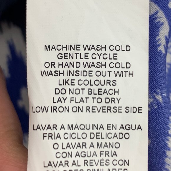 Joe Fresh Geometric Shift Dress Medium Blue Black & White Lightweight Belt Loops - Picture 10 of 14